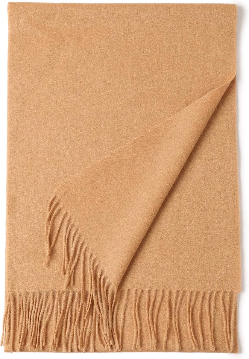 wollen sjaal effen met franjes voor herfst winter heren en dames