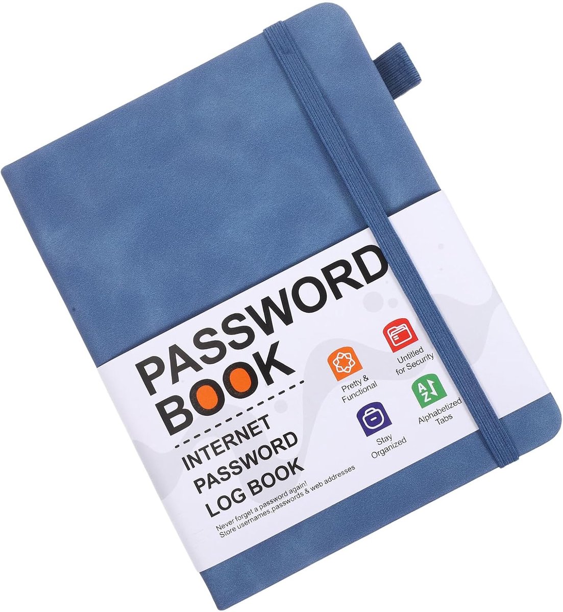 Keeper Boek voor Senioren met Alfabetische Tabs Compact Internetadres Wachtwoord Organizer Notebook Multifunctionele Telefoonboek Organizer in Formaat Blauw