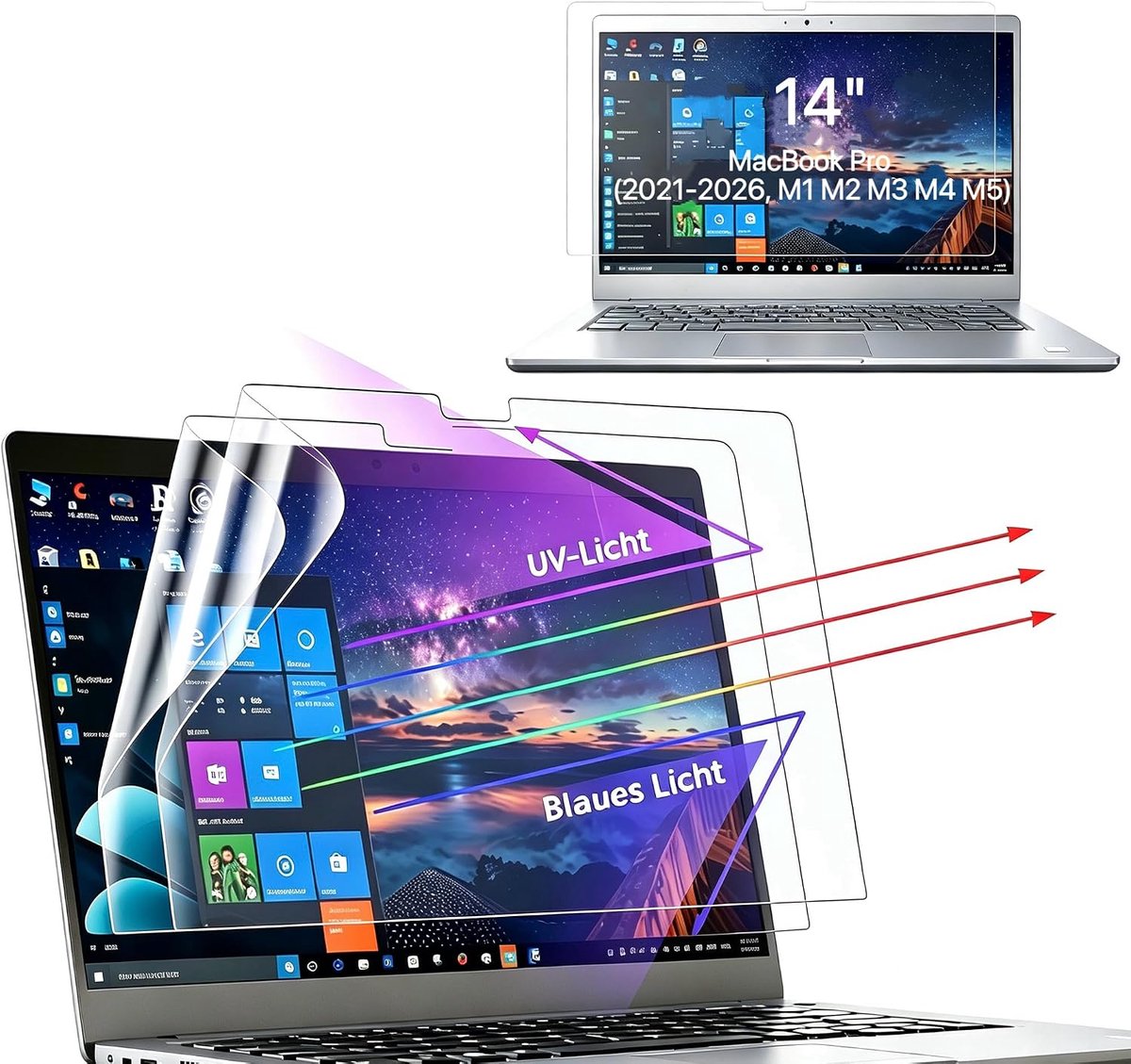 Beschermfolie voor MacBook Pro 14 inch 2021-2026, M1 M2 M3 M4