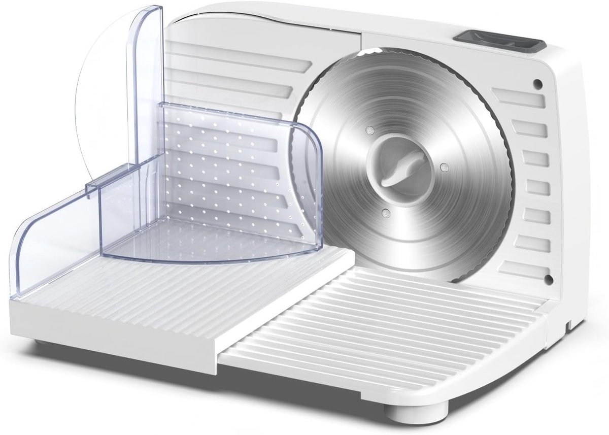 1 stuk vleessnijder, 150 W Electric Deli Food Slicer, 0-15 mm instelbare dikte, geschikt voor thuis en commercieel gebruik, snijdelieten, mest, groente, fruitsnijder/vleessnijder/elektrische brood