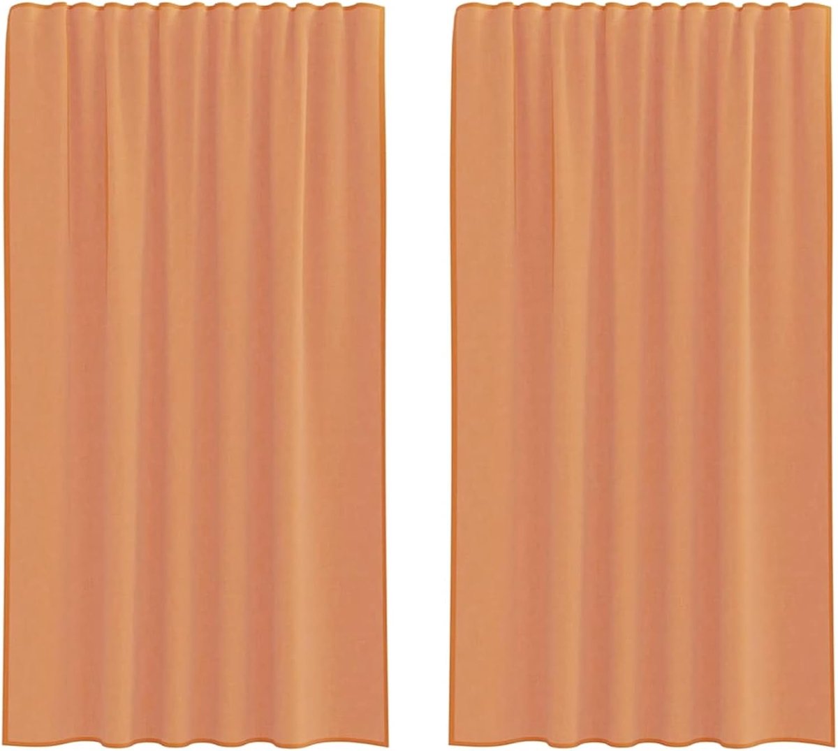 Gordijnen met stangzakken 2 stuks. Terracotta 140x175cm 100% polyester semi-transparant lichtdoorlatend voor woonkamer slaapkamer