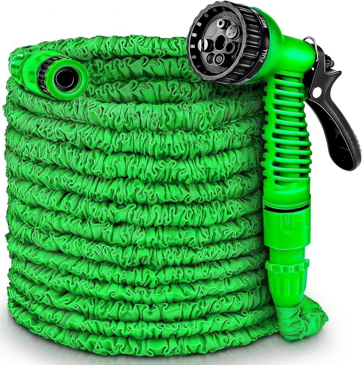 Intrekbare tuinslang + spuitpistool 7 irrigatiemodi + 2 adapters 1/2 inch en 3/4 inch voor tuin en autowas, 7,5-15 - 22,5 m (15 meter)