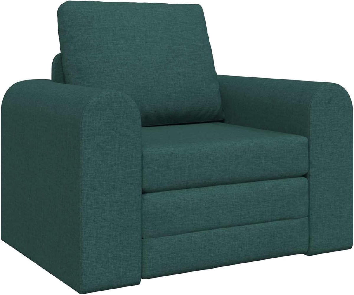 Vloerslaapbank, 2-in-1, donkergroen, 98 x 71 x 83 cm, stof, dagbed, slaapbank, logeerbed, voor woonkamer, kantoor, logeerkamer, kleine ruimtes, 4106659