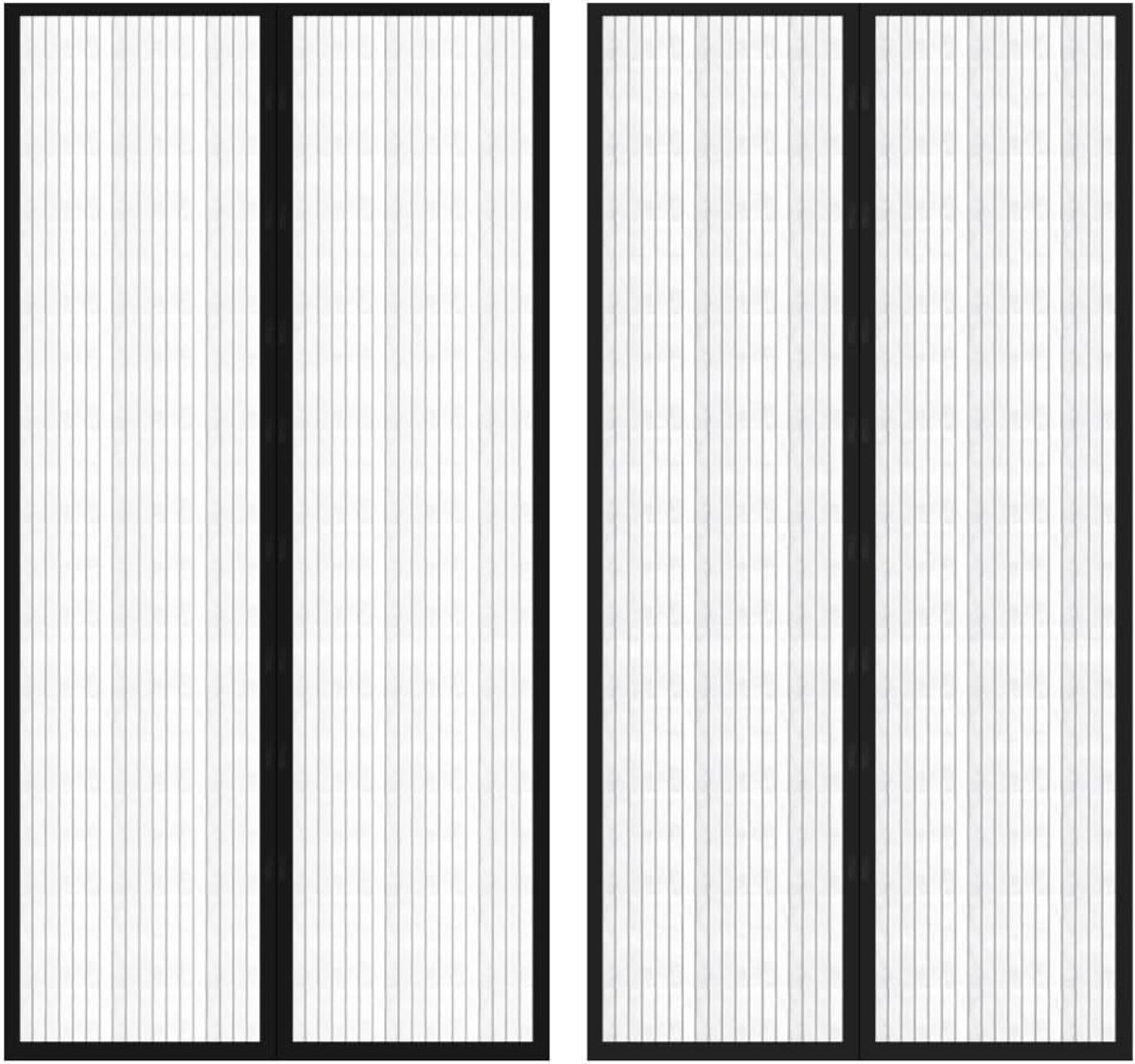 Insectenbescherming, deurgordijn, vliegennet, muggenbescherming, magneetproces, voor balkondeur, woonkamer, terrasdeur, 2 stuks