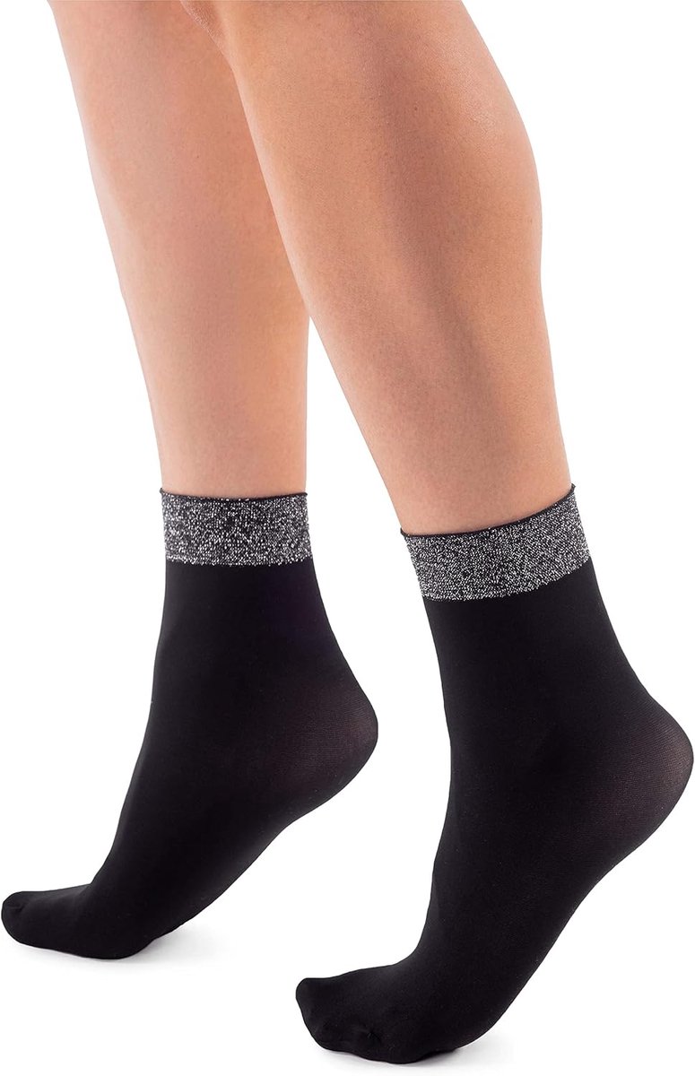 styling Womens vrije maat Fancy enkelsokken Crystal Pop Rete korte visnet, Nero Multilurex, Eén Maat