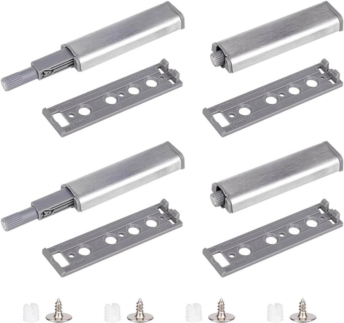 To Open Deuropener, Set van 4 Kastdeurdempers, Tip On, Deuren Meubels Laden Kast Magnetische Vangdruk Opener 128 x 20mm