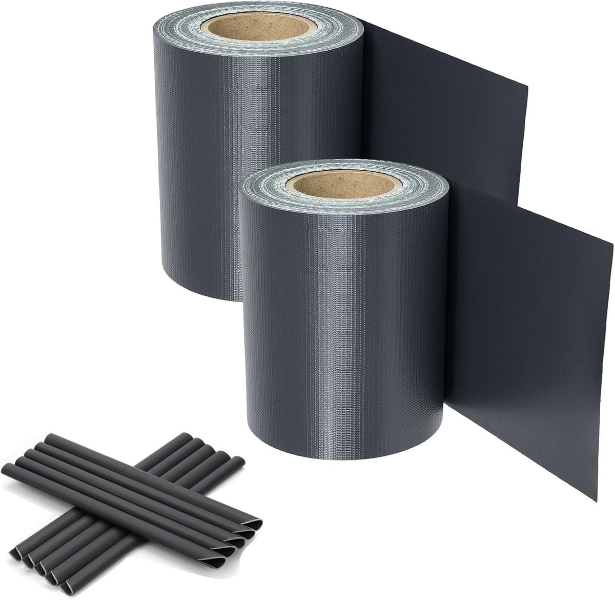 Inkijkwerende stroken 140m x 19cm, ondoorzichtig inkijkbescherming voor dubbelstaafmatten hek, met 120 bevestigingsclips, antraciet