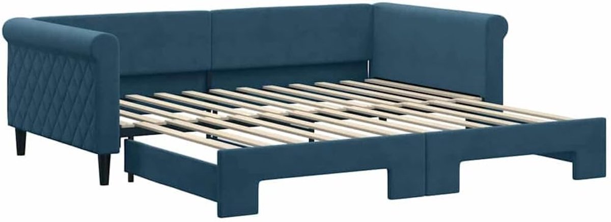 Nest, fluweel, blauw, 100 x 200 cm