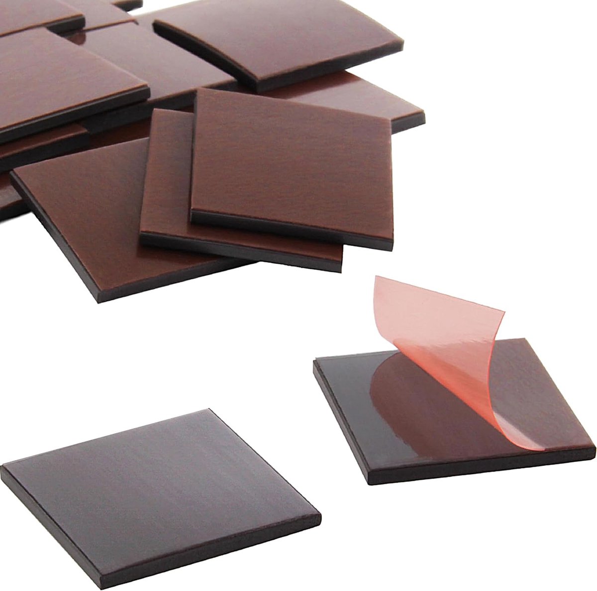 Magnetische platen, zelfklevend, grootte en hoeveelheid naar keuze, 100 stuks, 25,4 x 25,4 mm