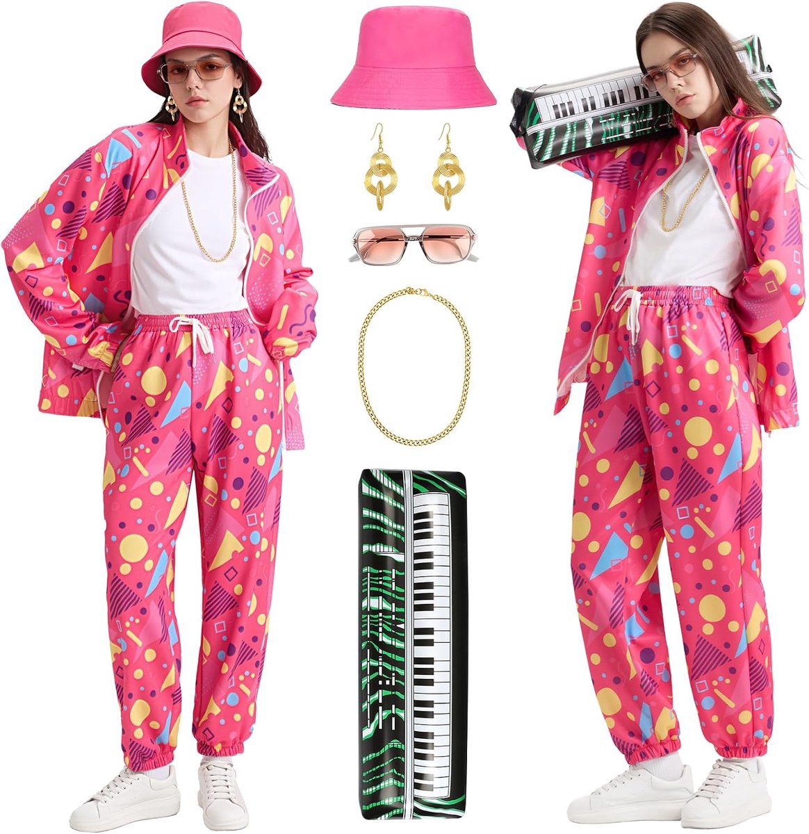 80 en 90-outfit jumpsuit voor dames