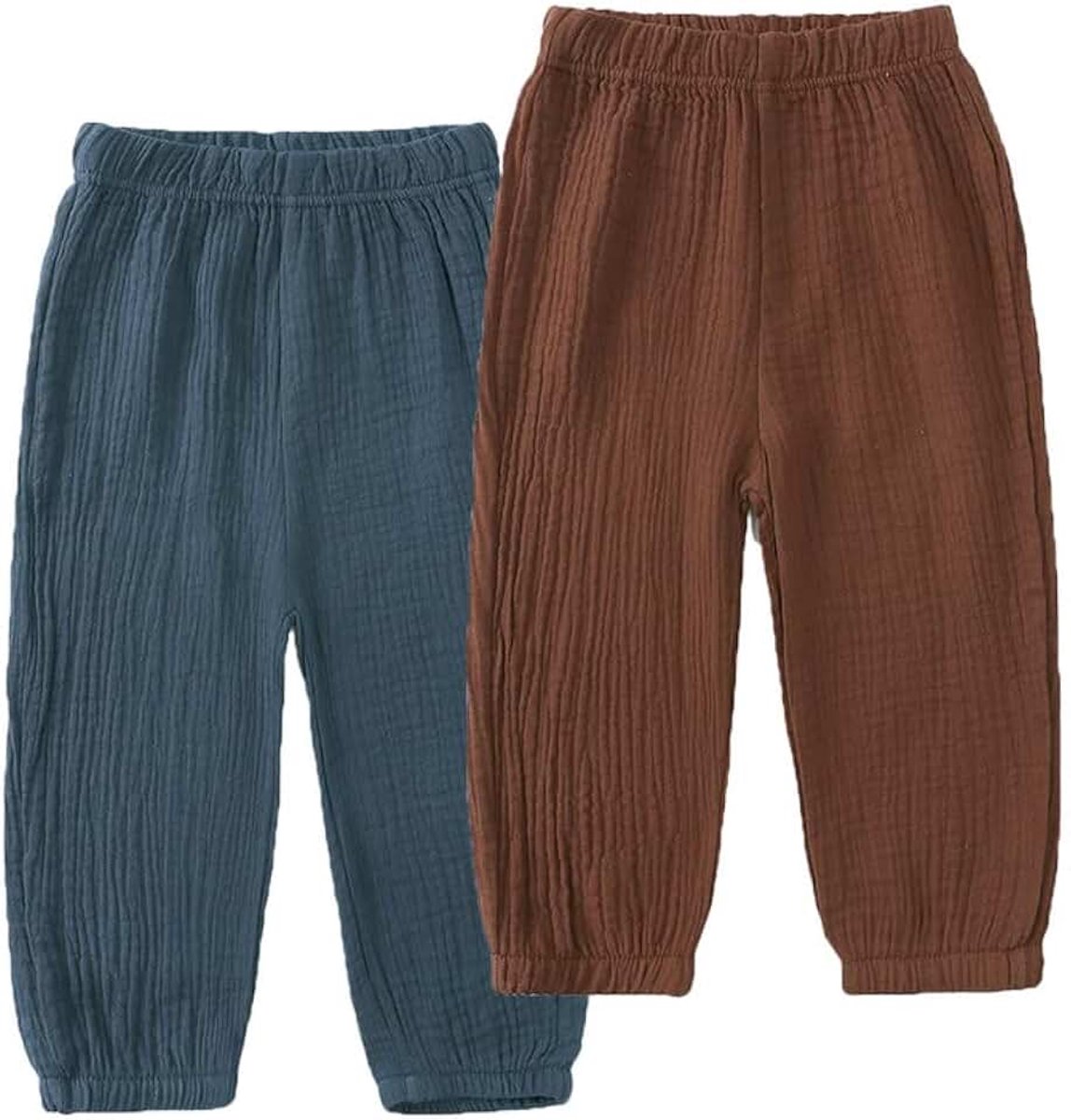 Zomerbroek voor baby's, muggenbestendig, dunne lange broek, voor jongens en meisjes, losse lantaarnbroek, verpakking van 2 stuks