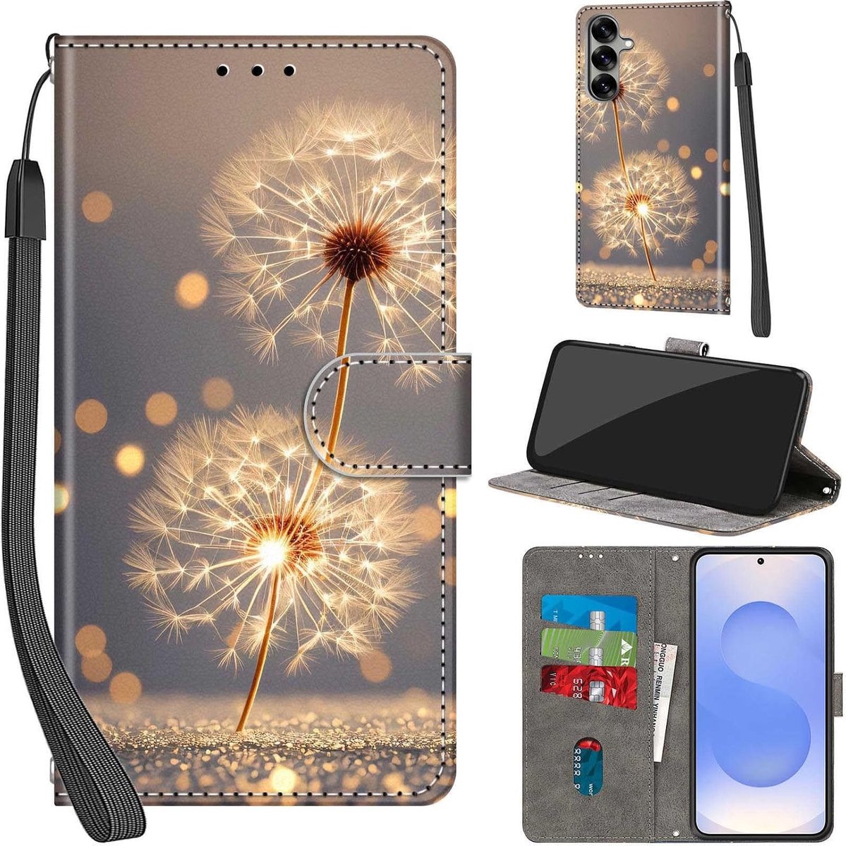 Portemonnee Telefoonhoes voor Samsung Galaxy S25 Paardenbloem