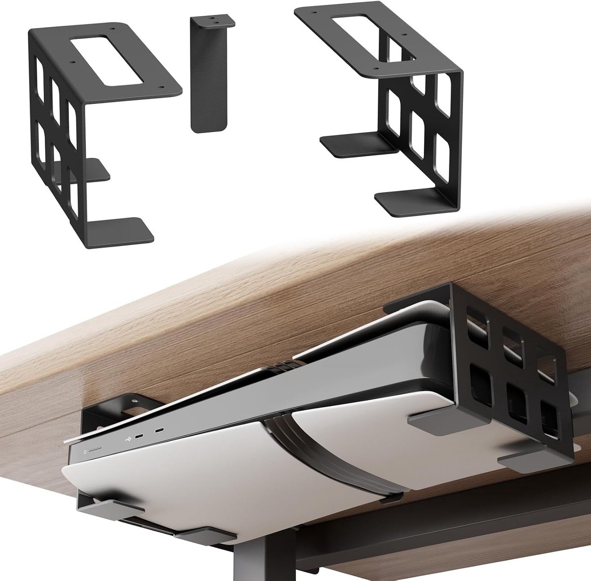 Horizontale Tafelhouder en Verticale Wandmontage voor PS5 en Xbox Series S - Consolehouder voor Bureau en Muur, Zwart, Geschikt voor Gaming Consoles en Accessoires