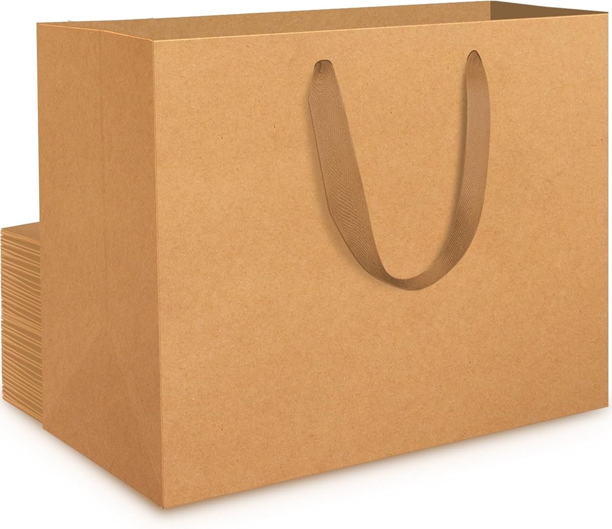 Grote Bruine Cadeautassen - Set van 20 Kraft Papieren Tassen XL 40x30x15cm - Stevige Verpakkingen voor Verjaardagen en Feestjes