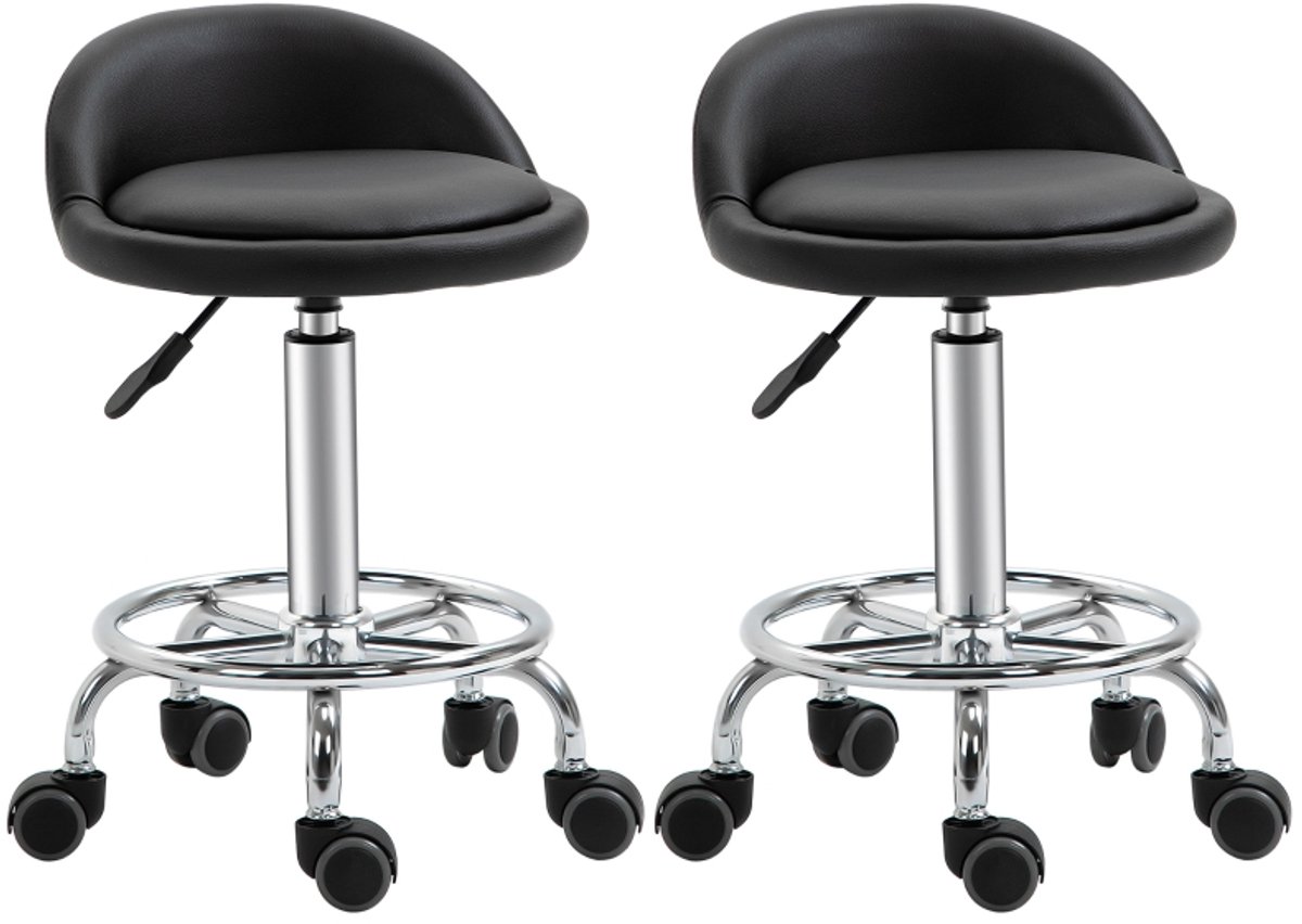 Werkstoel 38x38x57-72cm Zwart Metalen onderstel Draaikruk Kantoorstoel Massagestoel Kappersstoel Stevig en duurzaam Praktisch en mooi Eenvoudig schoon te maken Geschikt voor kantoor, schoonheidssalon en massage