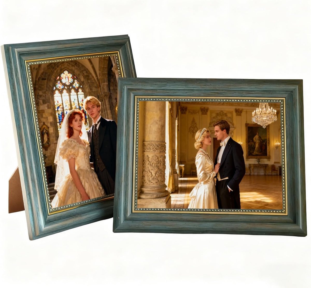 Lijsten 20 x 25 cm van hars, rustieke fotolijst om op te hangen en neer te zetten, fotolijstset voor tafel, rek of muur, decoratief & cadeau