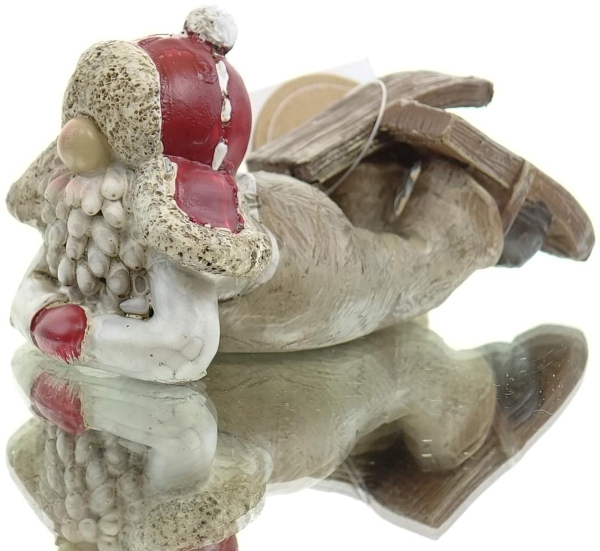 Boltze Kerstdecoratie Kabouter Roland liggend op buik - kunsthars