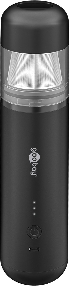 Goobay Tools Mini-stofzuiger Superior met batterij, zwart, 3 vermogensstanden en blaasfunctie