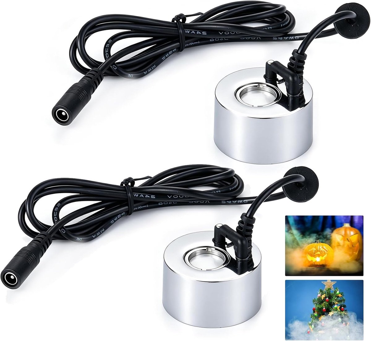 2 stuks ultrasone vernevelaar, mini-nevelaar, luchtbevochtiger, ultrasone nevelmaker, fogger metalen verstuiver, ultrasone vernevelaar, 350 ml/u, nevelbevochtiger voor fontein, vijver, tuin, decoratie