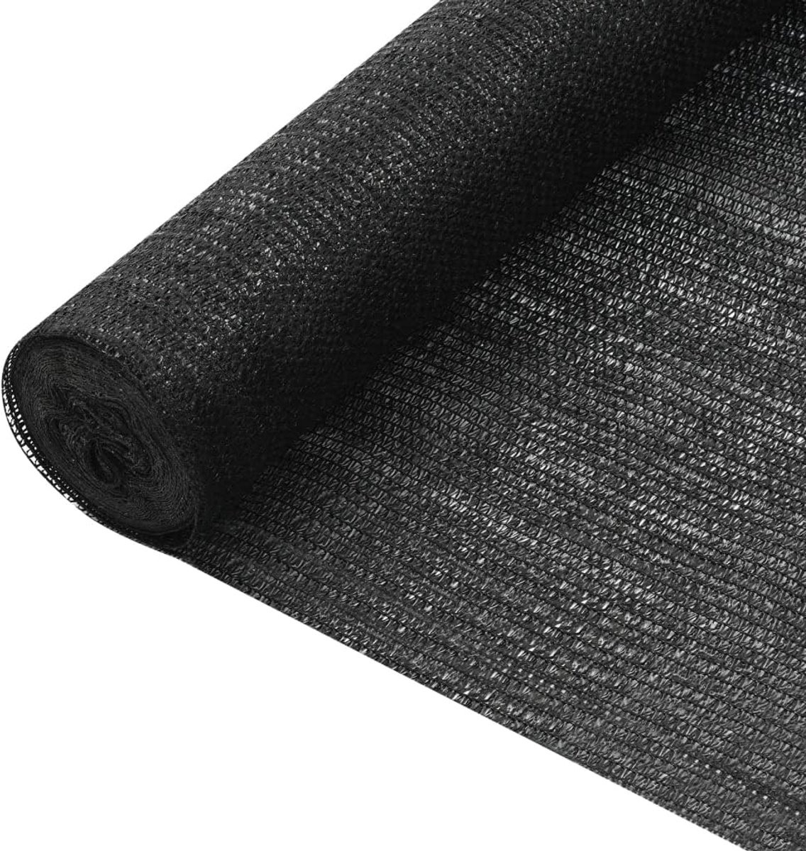 Balkoninkijkbescherming, stofdicht, zonwering, voor tuinhekken, terrassen, tuinen, hekscherm, zwart, 2 x 25 m, HDPE, 75 g/m