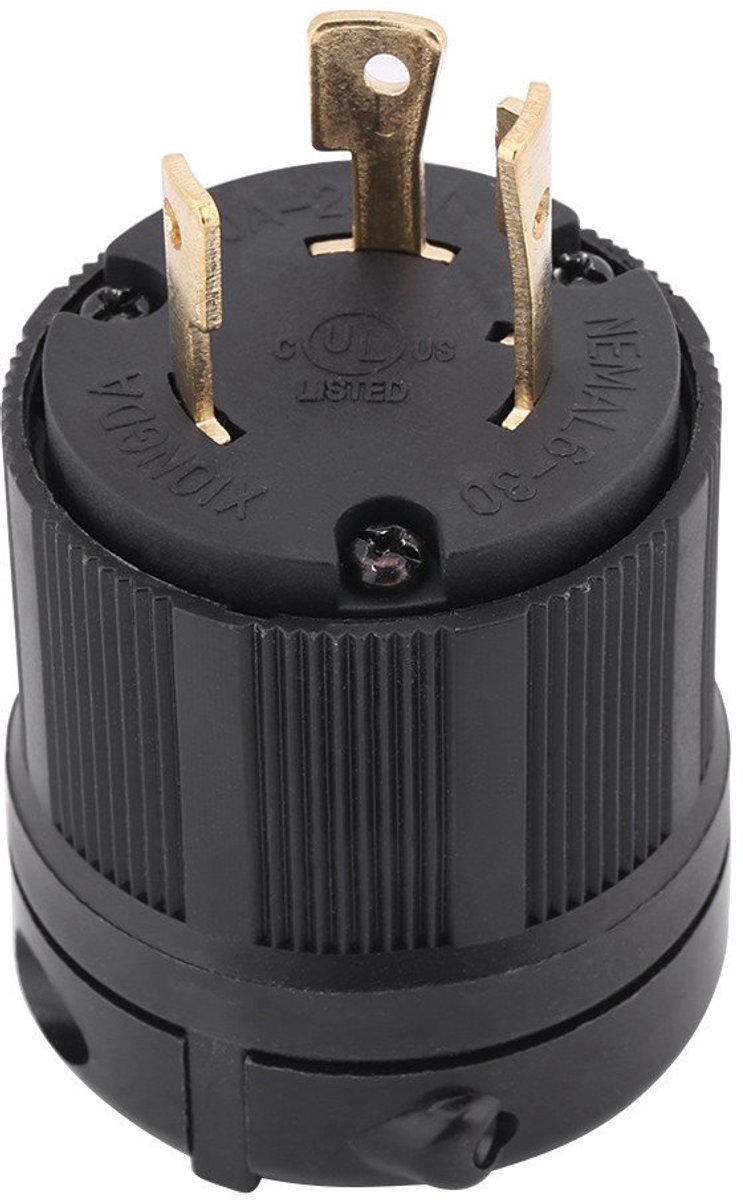 Stroomstekker L6-30P 30 Amp 250 Volt - Zwart - Draai-slot - 3-polige generatorstekker