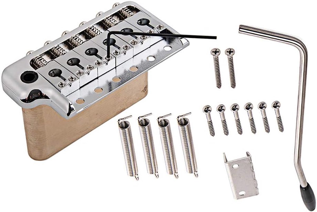 Elektrische gitaar tremolo systeem - messing brug - roestvrijstalen zadels - vervanging voor Strat ST gitaar