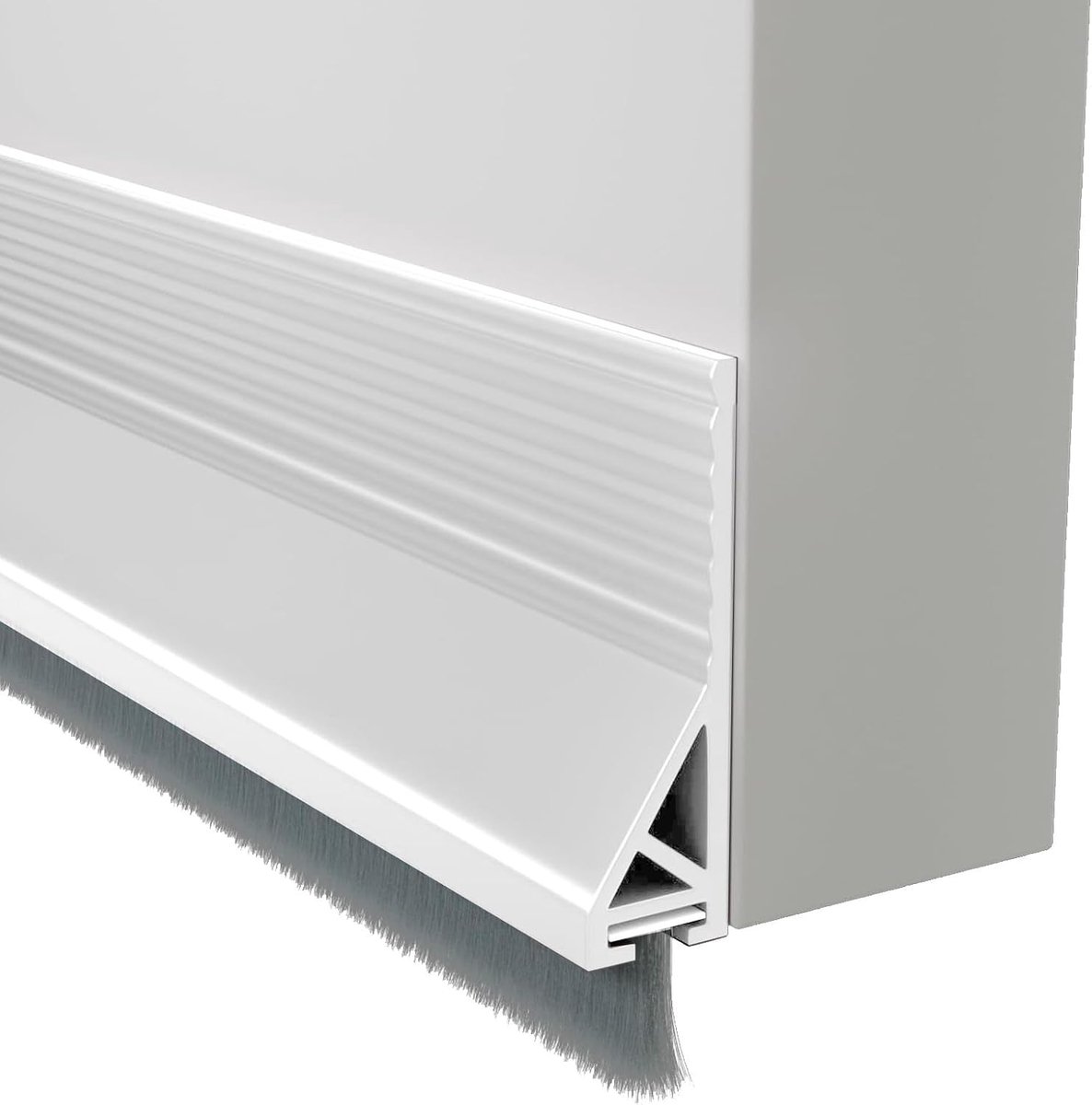 Tochtstopper, afdichtingstape voor deuren, 100 cm, borstelafdichting, zelfklevend, tochtstopper, deurafdichting met borstelafdichting, zelfklevende vloerafdichting voor deuren (wit)