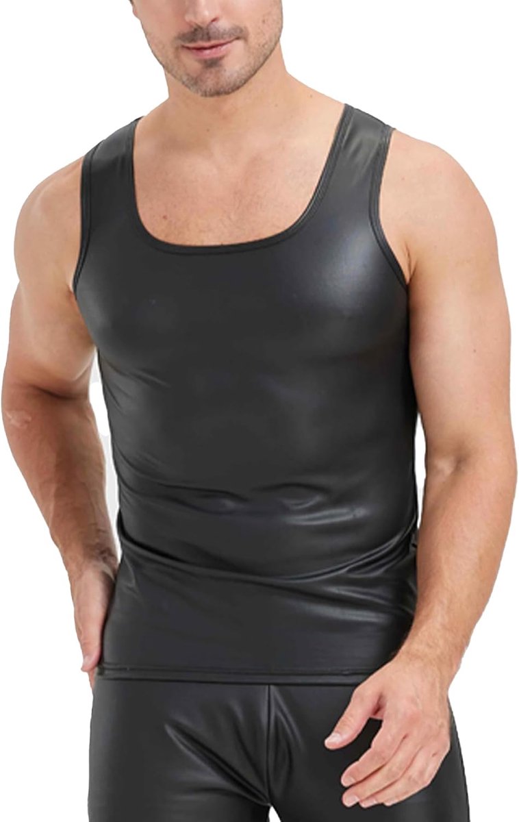 top voor heren, slim fit, T-shirt, spiertop, party-outfit, dansfeest, kostuum, rave, party, disco, sport, S-XL