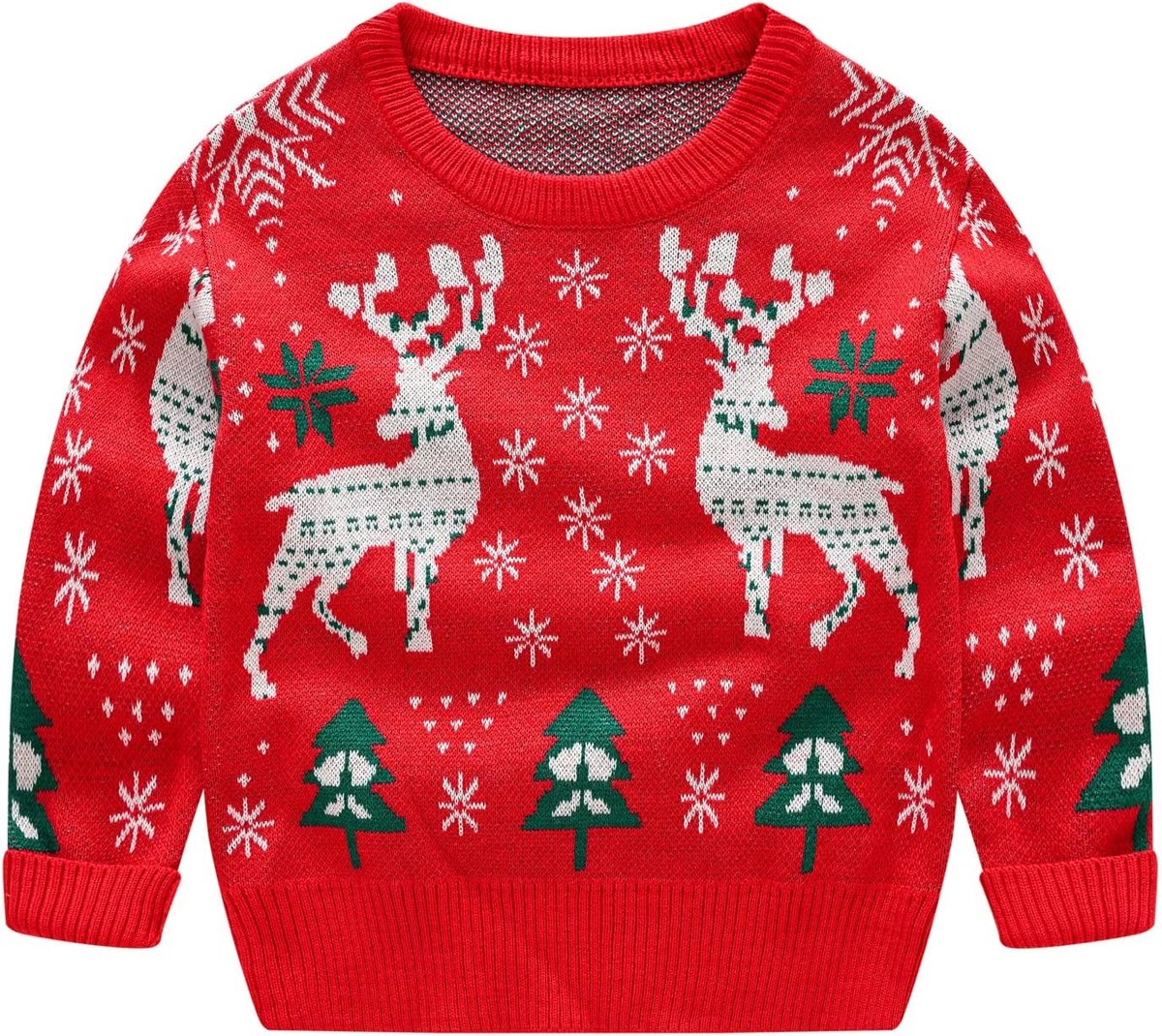 Kersttrui voor peuters met karakterprint, warme vrijetijdstrui, gezellige kinderkleding, ideaal voor feestelijke gelegenheden in het dagelijks leven