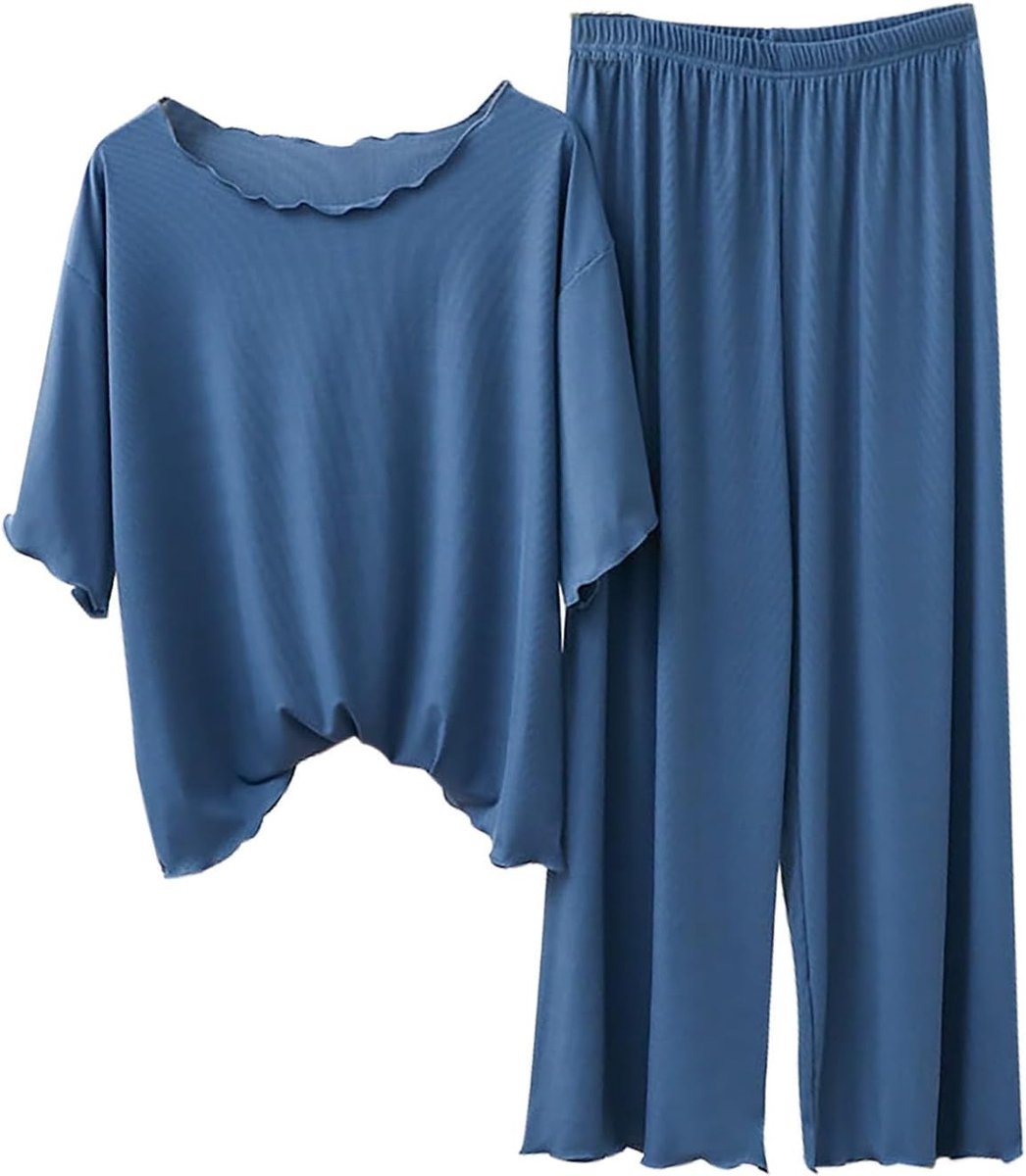 Pyjamaset voor dames, katoenen gaas, pyjamaset, katoenen broek,