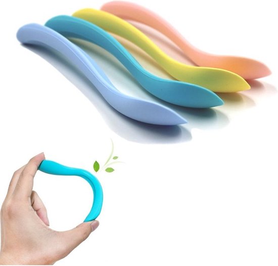 Siliconen babylepels, 4-delige set kinderbestek, voedingslepels en paplepels voor baby en peuter van Merkloos — afbeelding 2