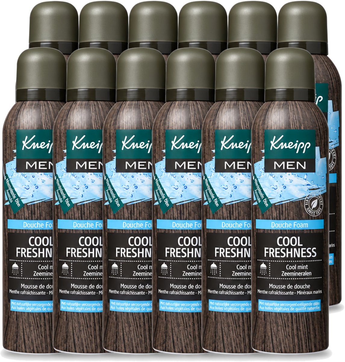 12 x Kneipp - Douche schuim - Men Cool Freshness - Frisse geur - 200 ml - Voordeelverpakking - 12 stuks