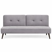 Pure Garden & Living - Slaapbank - Logeerbed - Zetelbed - Inklapbare Slaapbank - 2-in-1 Bank met Slaapfunctie - Bedbank - Slaapfauteuil - 1 Persoon - Uitklapbare Bank - Meubelstuk - Zitten en Slapen - Verstelbare Slaapbank - 3-zits - Grijs