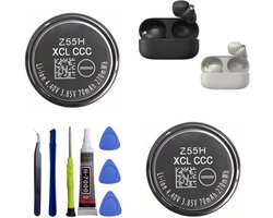 2STKS HIGHAKKU Vervangende accu Z55H compatibel met So-ny WF-1000X WF-1000XM4 WF-1000XM3 WF-SP900 WF-H800 WF-SP700N WF-XB700 WF-C700N WF-C500 WI-SP600N WI-C600N Bluetooth Hoofdtelefoon Batterij Serie
