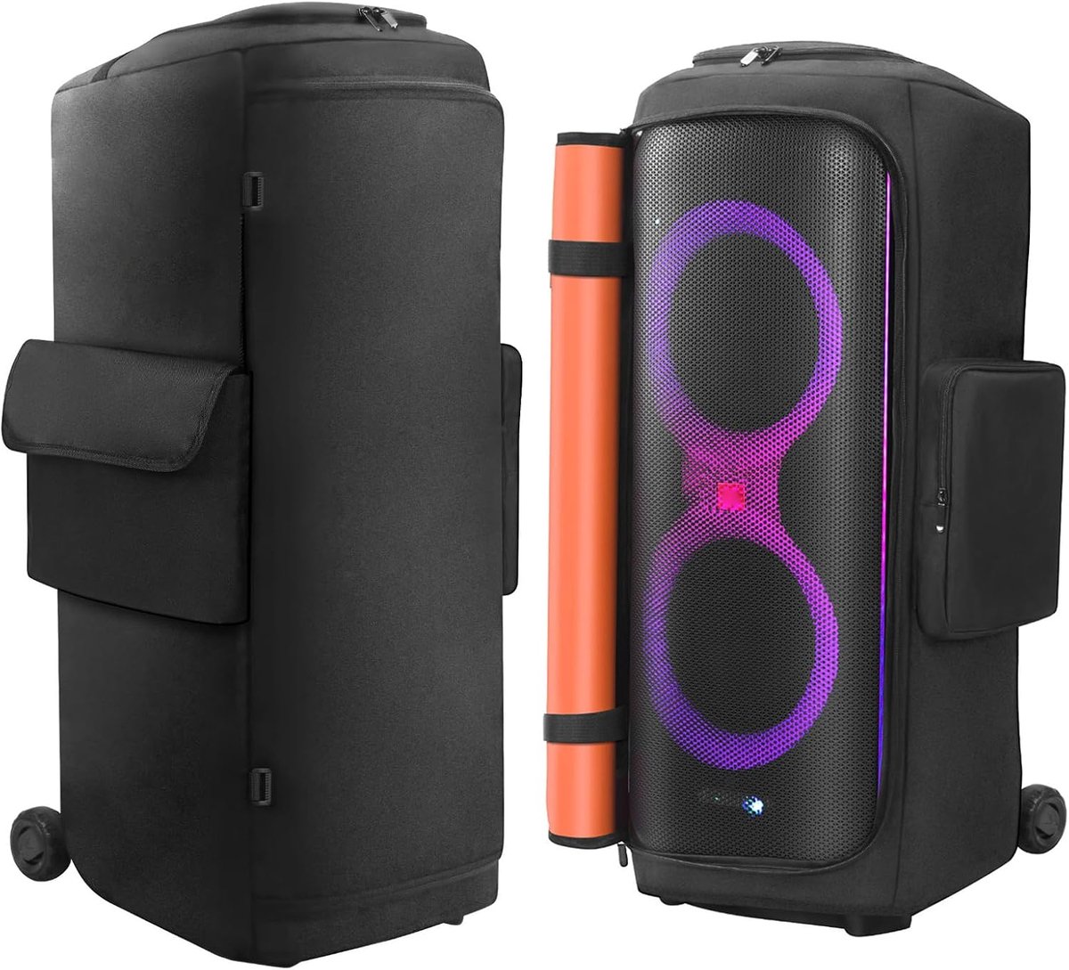 Compatibel met JBL PartyBox 710 Draagbare Speaker, Zachte Stofhoes voor Buitenfeesten Opbergtas met Zakken voor Oplader, Microfoons en Accessoires (voor JBL PartyBox 710)