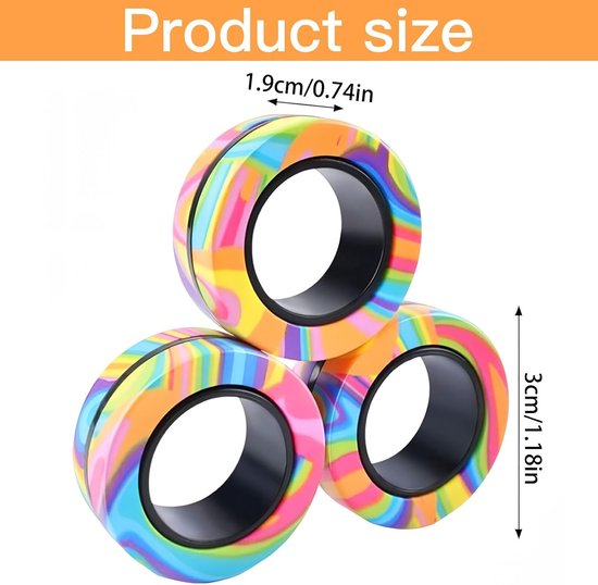 1 stuks magnetische ringen, fidget toys, magnetische ringen, speelgoed, schudden, magneten anti-stress, ringspeelgoed, leuk cadeau voor volwassenen, jongens en kinderen — afbeelding 2