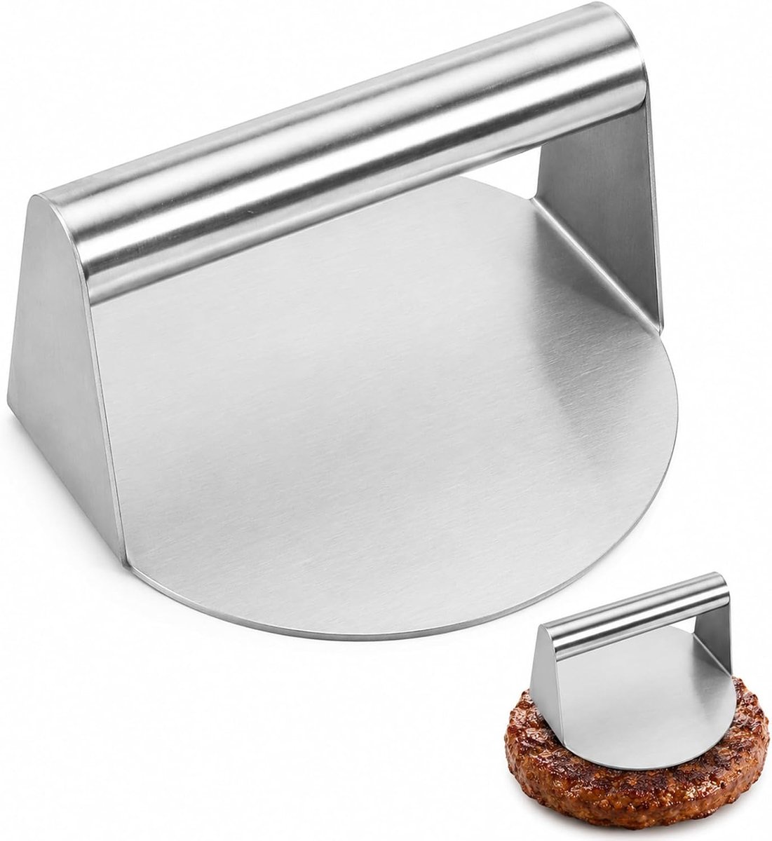 Hamburgervorm met een diameter van 14 cm, hamburgervorm, hamburgerpers, roestvrij staal, voor het maken van patties, lekkere hamburgers en grillgerechten