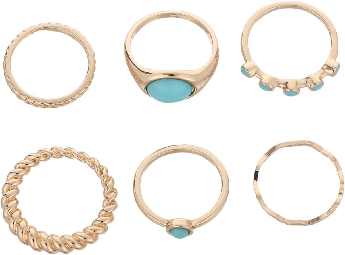 Ringenset voor Dames Ergonomisch Ontworpen Boho Stackable Western Knokkelringen met Authentieke Groene Stenen Tijdloze Retro Stijl Cadeau