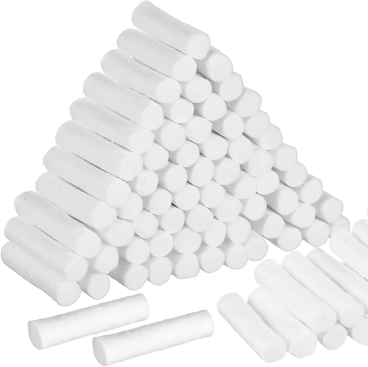 5 stuks 8 x 38 mm sterk absorberende woordenrollen, hemostatische wattenstaafjes voor mondverzorging in de kliniek en voor zelfreiniging (wit)