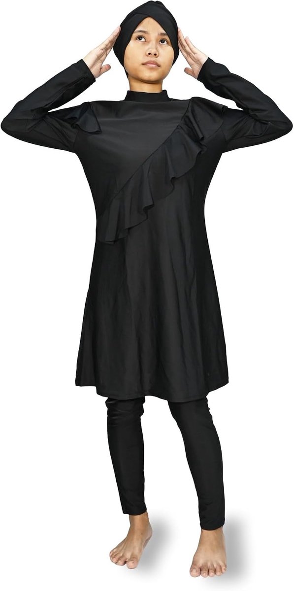 Burkini Met Ruches En Rok Voor Modieuze En Bescheiden Zwemstijl