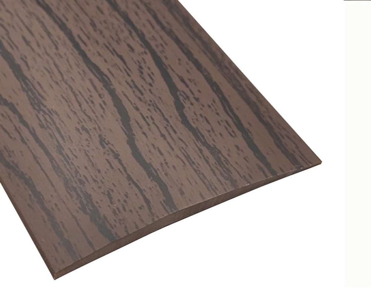 1 m x 5 cm vloerovergangsstrip, zelfklevende pvc-vloerdrempelstrip, plat laminaatprofiel, vloerrand, sierstrip - walnoot