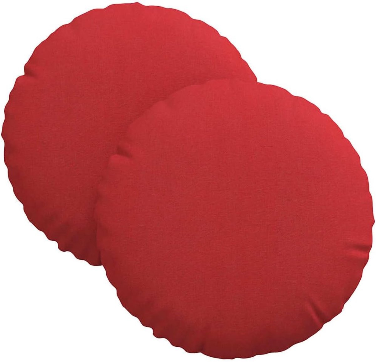 2 stuks, rood, diameter 30 x 13 cm, stof, zacht zitkussen voor de woonkamer met ritssluiting, machinewasbare hoezen, rond, voor eetkamer en slaapkamer