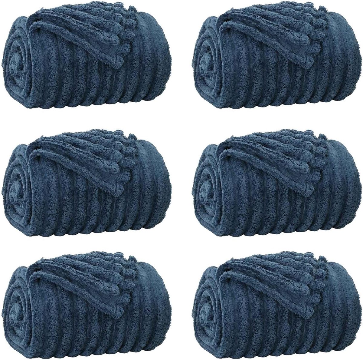 Deken 270x240 cm marineblauw 6 stuks