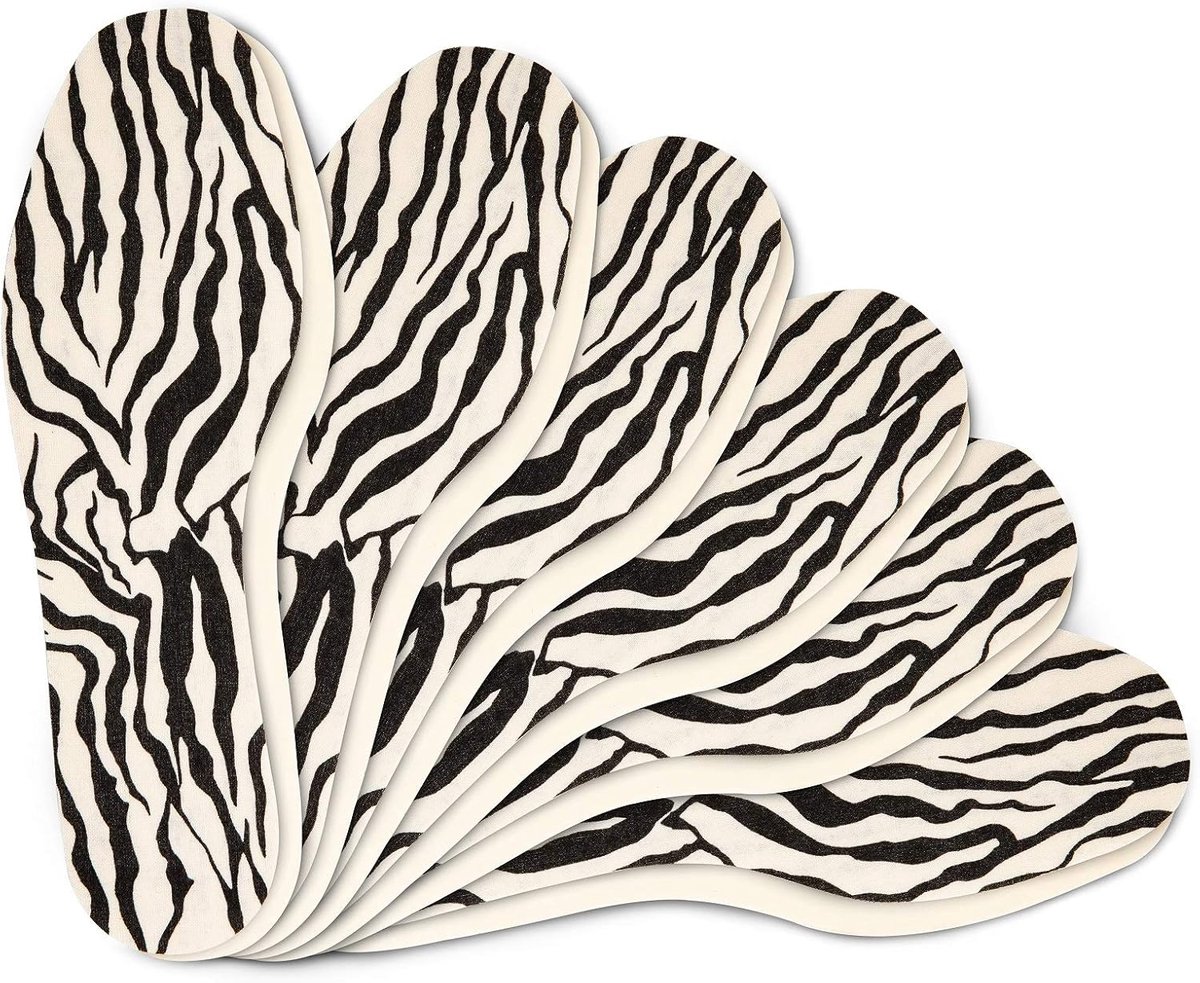 Inlegzolen voor Vrouwen 6 Paar Zebra Set Zacht Gevoel | Comfortabele Dames Schoen Inlegzolen voor Dagelijks Gebruik | Schoen Inlegzolen met Stijlvol Zebra Print Ontwerp | Kaps (41 EUR)
