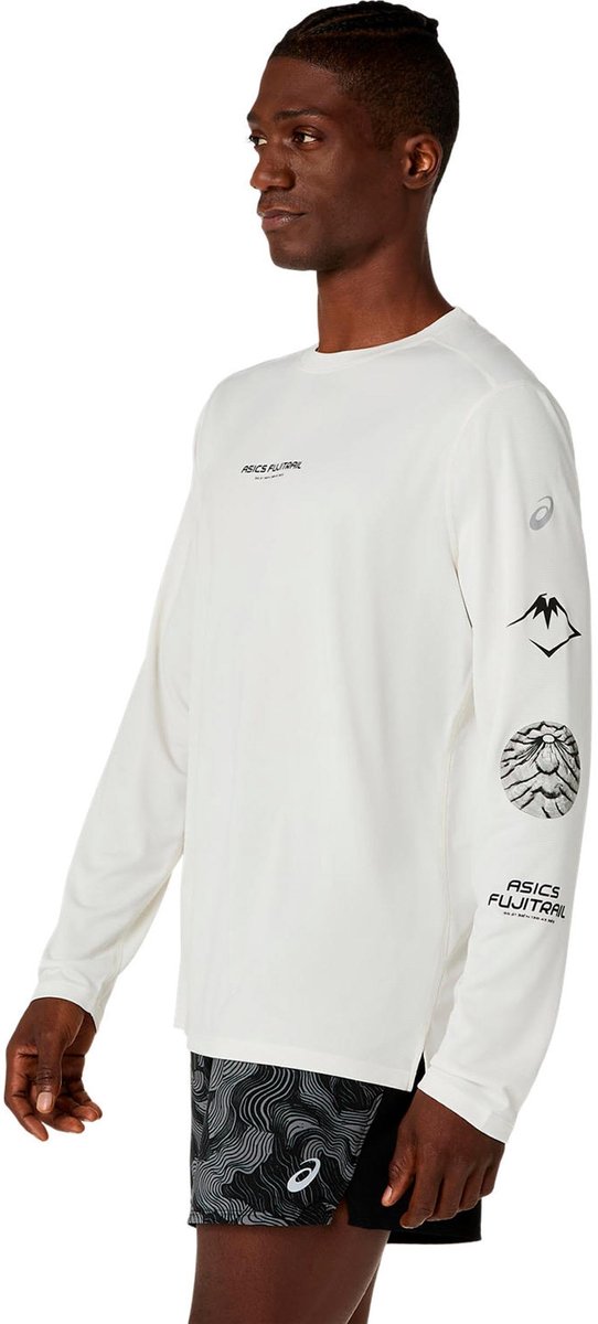 ASICS Fujitrail Logo Shirt met Lange Mouwen Beige