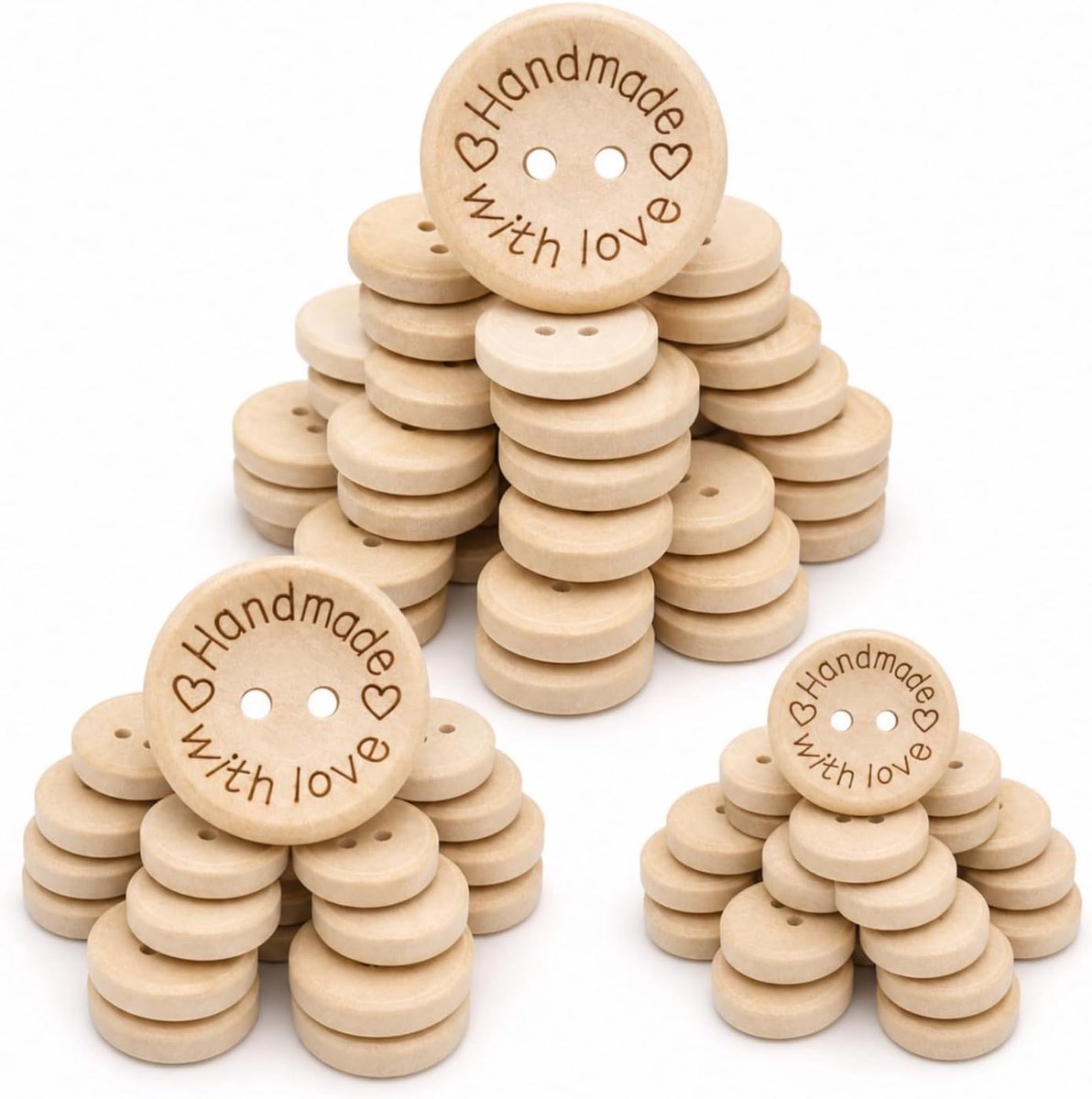 Knopen, 165 stuks, 15 mm, 20 mm, 25 mm, voor naaien en knutselen