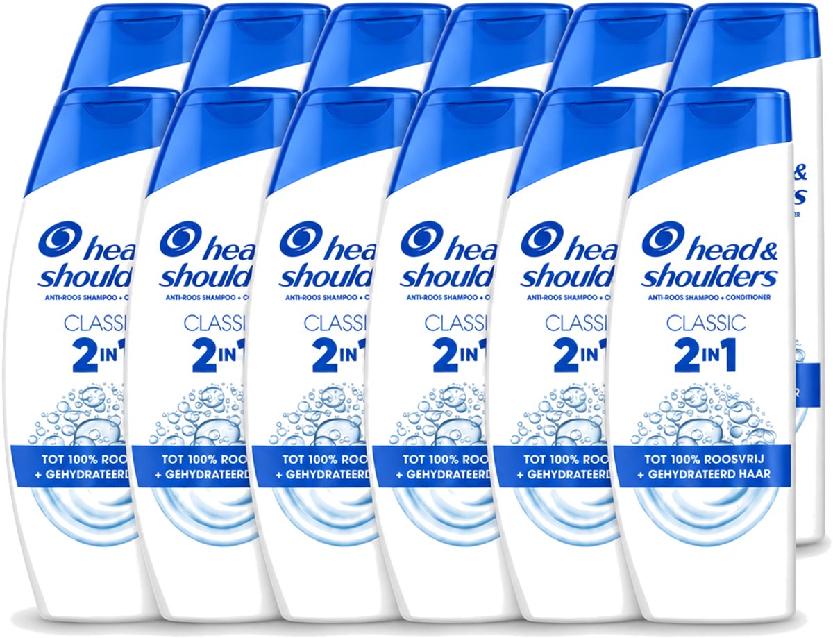12 x Head & Shoulders – 2-in-1 – Classic – 625 ml - Voordeelverpakking - 12 stuks