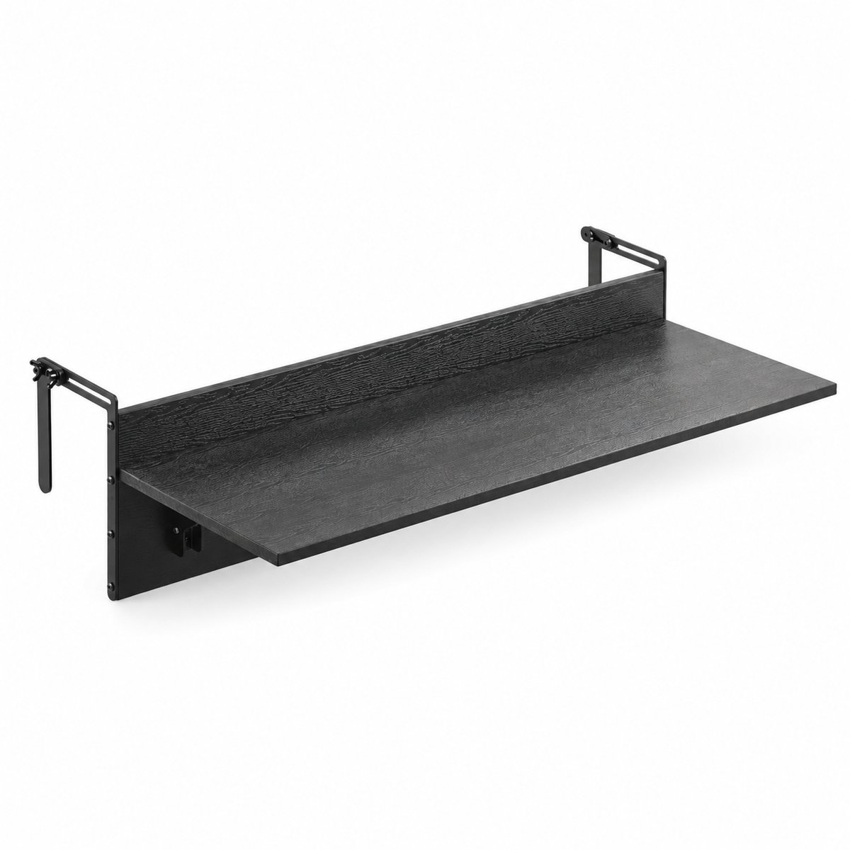 UrbanSelect Balkonplank - Hangtafel Balkon - Inklapbaar - Draagvermogen Tot 22.7kg - Verstelbare Relingbevestiging - 81.3 × 30.5 cm - Zwart