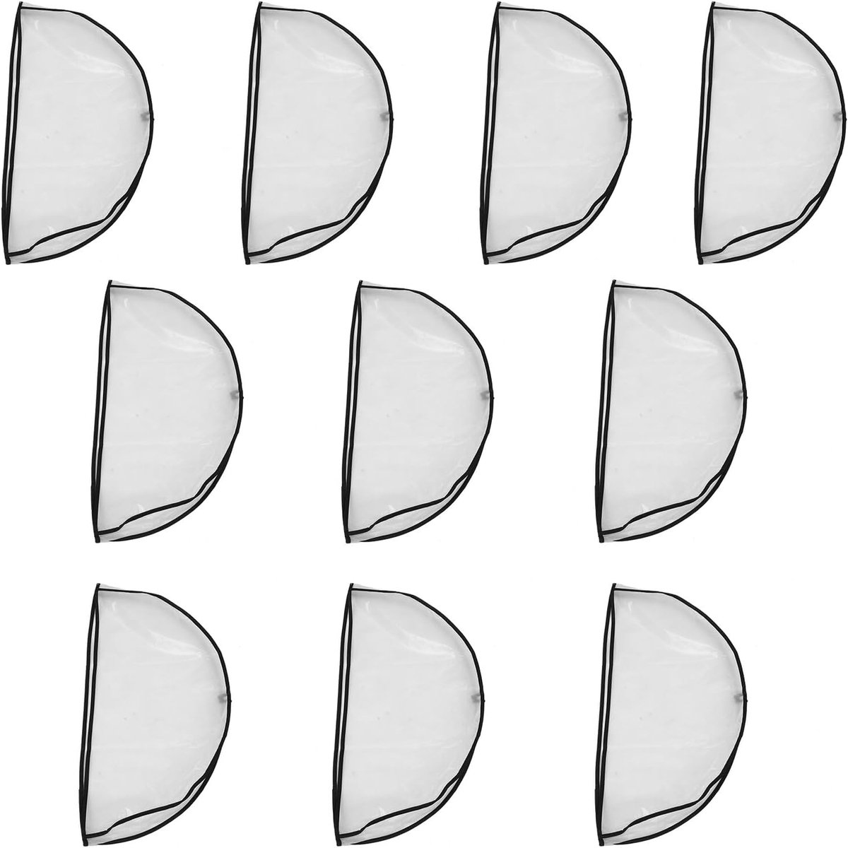 10 Stuks Delige Transparante Kledinghoes voor Jas Jurk Stofdichte Halfhoge Beschermhoezen voor Garderobe Hangende Kledingbeschermers voor Nette Opslag van Pakken Jurken