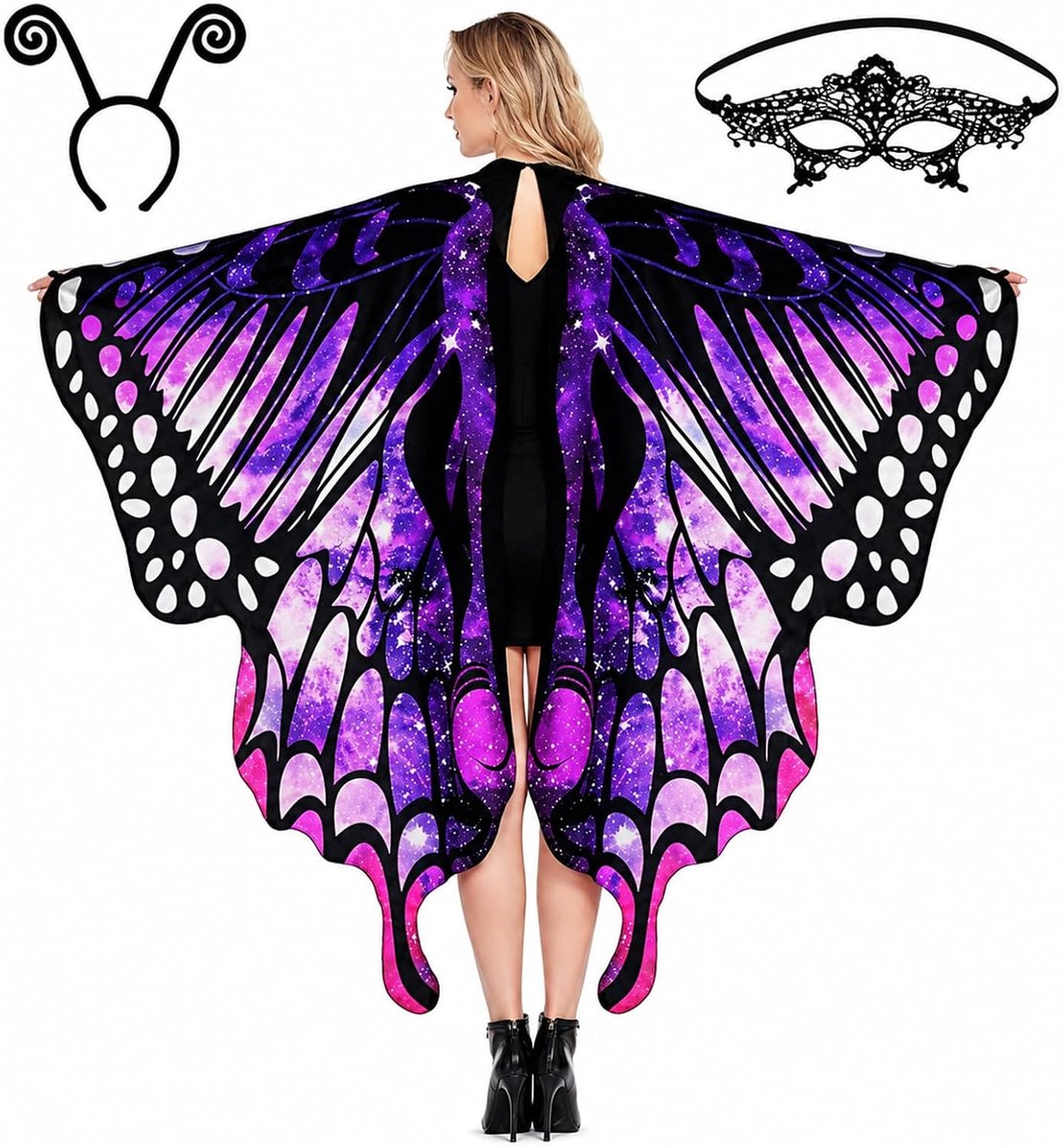 3 stuks vlinder kostuum, Halloween kostuum dames